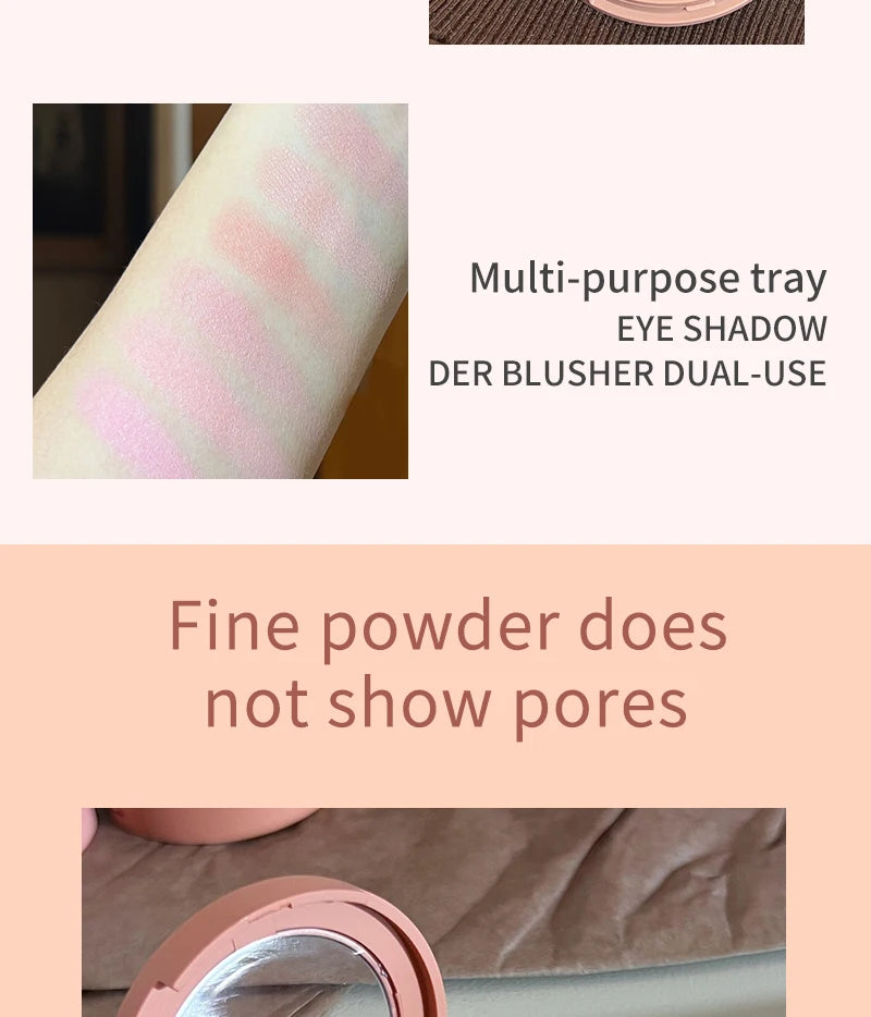 Tidesmit Herorange monochrome matte peach orange blush powder texture close-up for natural waterproof face makeup