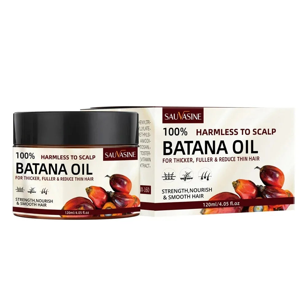 Tidesmit 100% Natural Batana Oil hair mask for deep conditioning, damage repair, and hair growth for thicker hair.