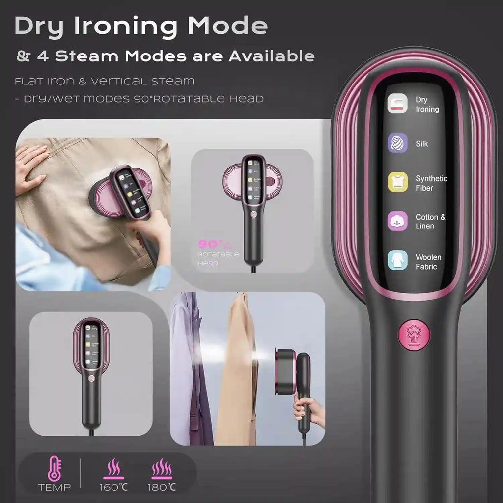 Tidesmit 1200W handheld portable garment steamer side profile showcasing compact design for wrinkle-free clothes