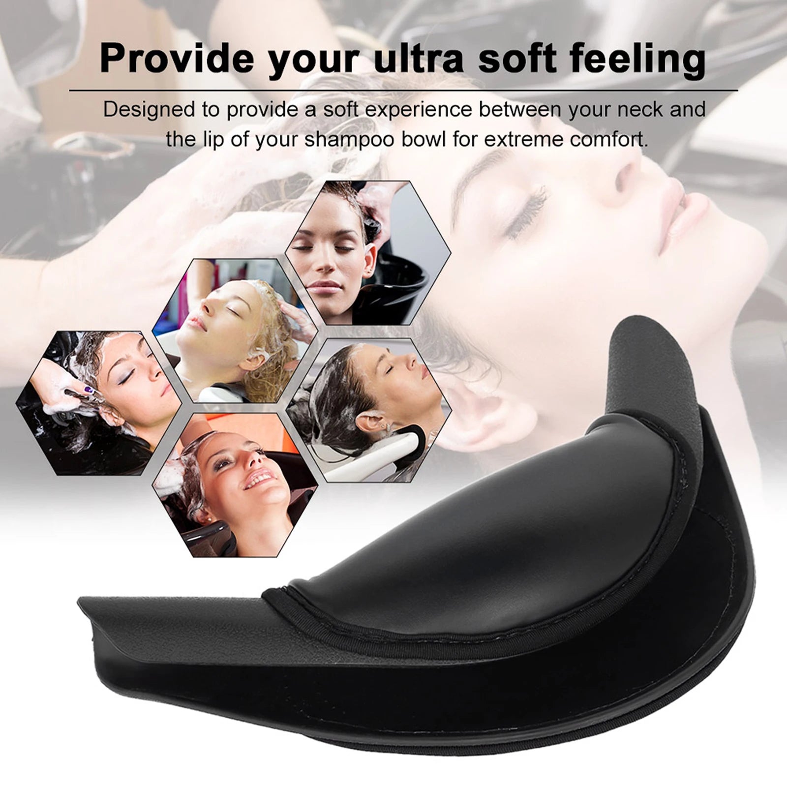 Shampoo Bowl Neck Pillow - Soft Gel Salon Sink Cushion in Black Massage Chairs Tidesmit