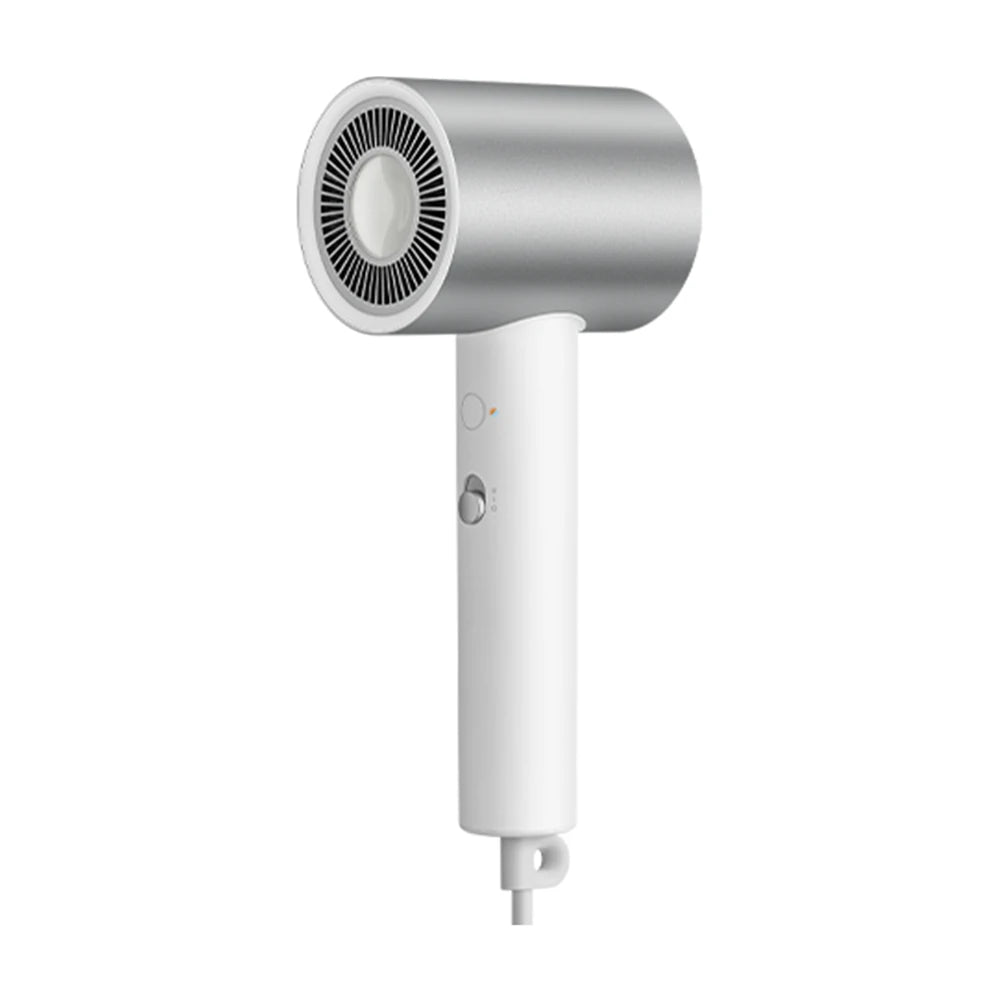 MIJIA H500 professional water ion hair dryer in silver and white, features quick-dry ionic technology and sleek design.