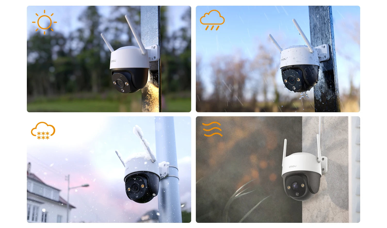 IMOU 2PCS Cruiser SE+ 5MP Set Wi-Fi Camera Smart Color Night Vision IP66 Outdoor Security 360° Coverage Smart Auto Tracking