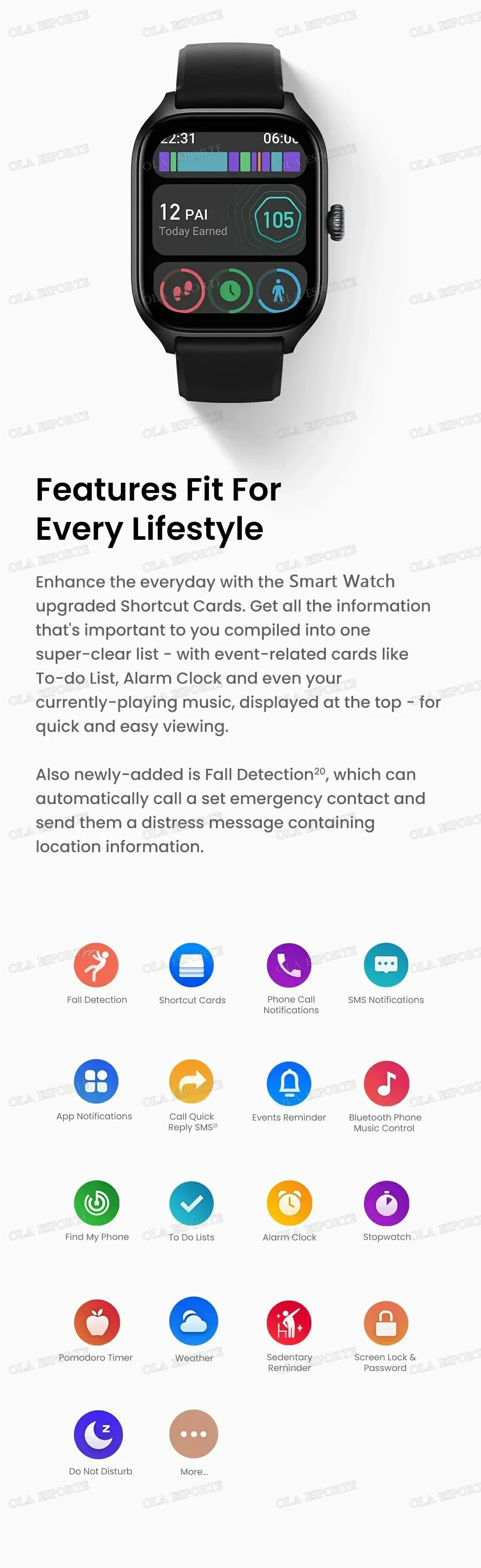 Smart Watch For Android IOS Watches 2.01inch HD Display BT Call Message Alert Music Sports Mode Smartwatch Men Women Gift HW12