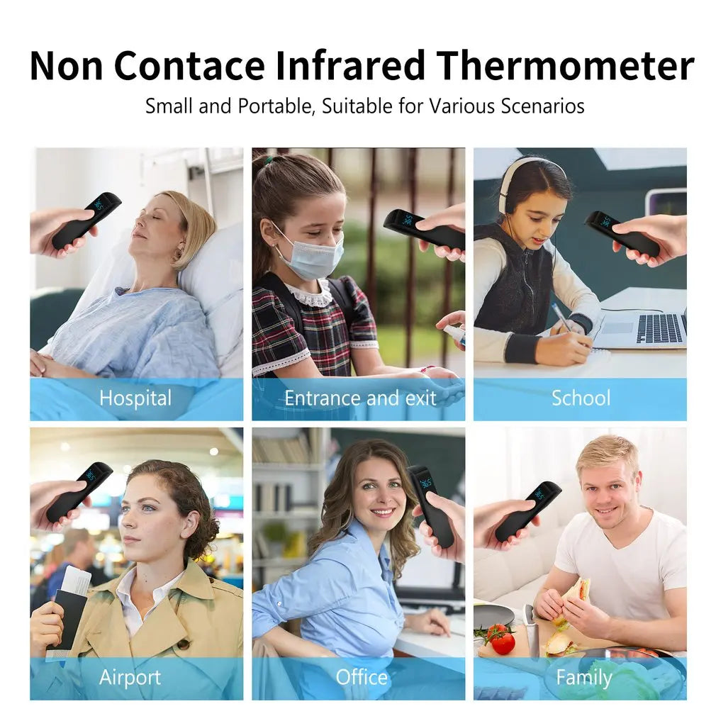 Digital Infrared Thermometer Forehead Body Non-Contact Fever Thermometers Or Medical Portable Finger Pulse Oximeter Blood Oxygen