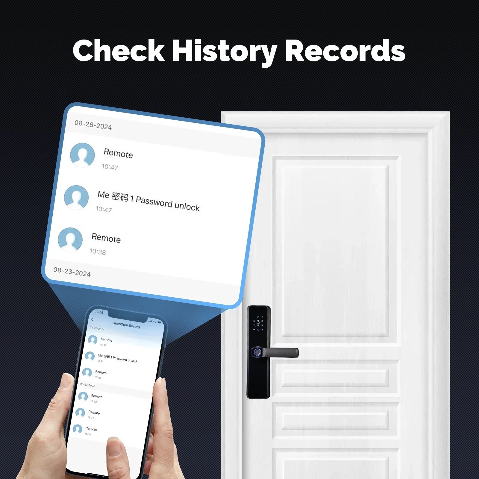 MOES Tuya ZigBee Smart Door Lock Indoor Password Fingerprint Remote Unlock Keycard Tamper Alarm Battery Powered Work With Alexa