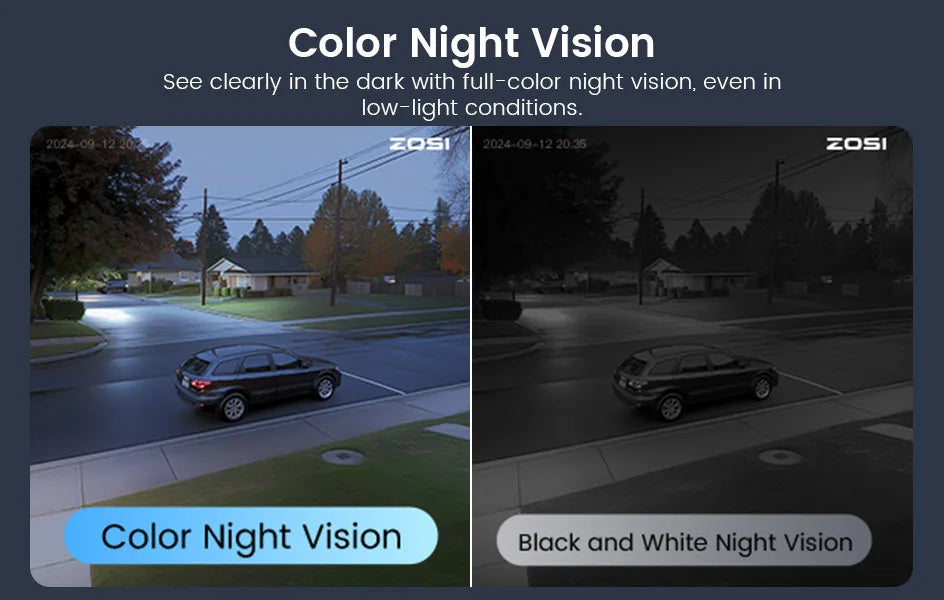 ZOSI C296 4K/3K PoE PTZ Security IP Camera Outdoor AI Detection Starlight Color Night Vision 8MP/5MP HD Video Surveillance Cam