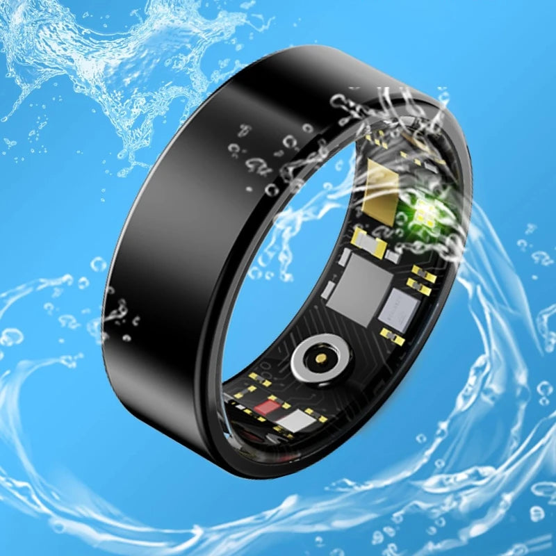 Women Men Fashion Smart Ring Fitness Tracker Health Sleep Monitor Blood Pressure Heart Rate Oxygen Monitor for Running, hiking