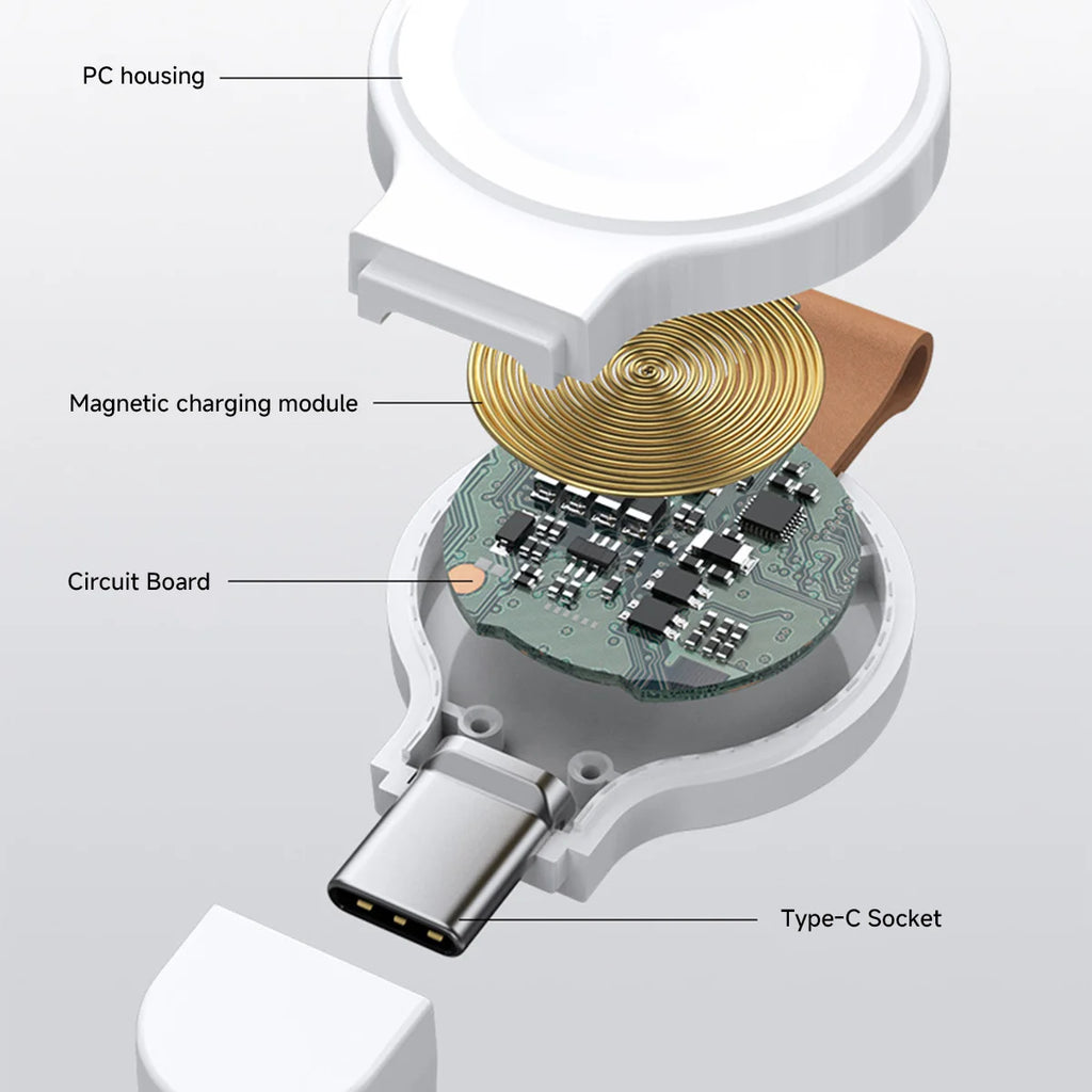 Magnetic Wireless Charger for Apple Watch - Qi Certified Fast Charging Tidesmit