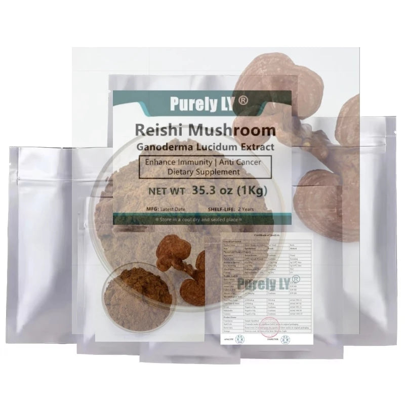NO.005 100% Red Reishi MushroomExtract 50:1 Powder Aluminum Foil Bag Packaging Ganoderma Lucidum
