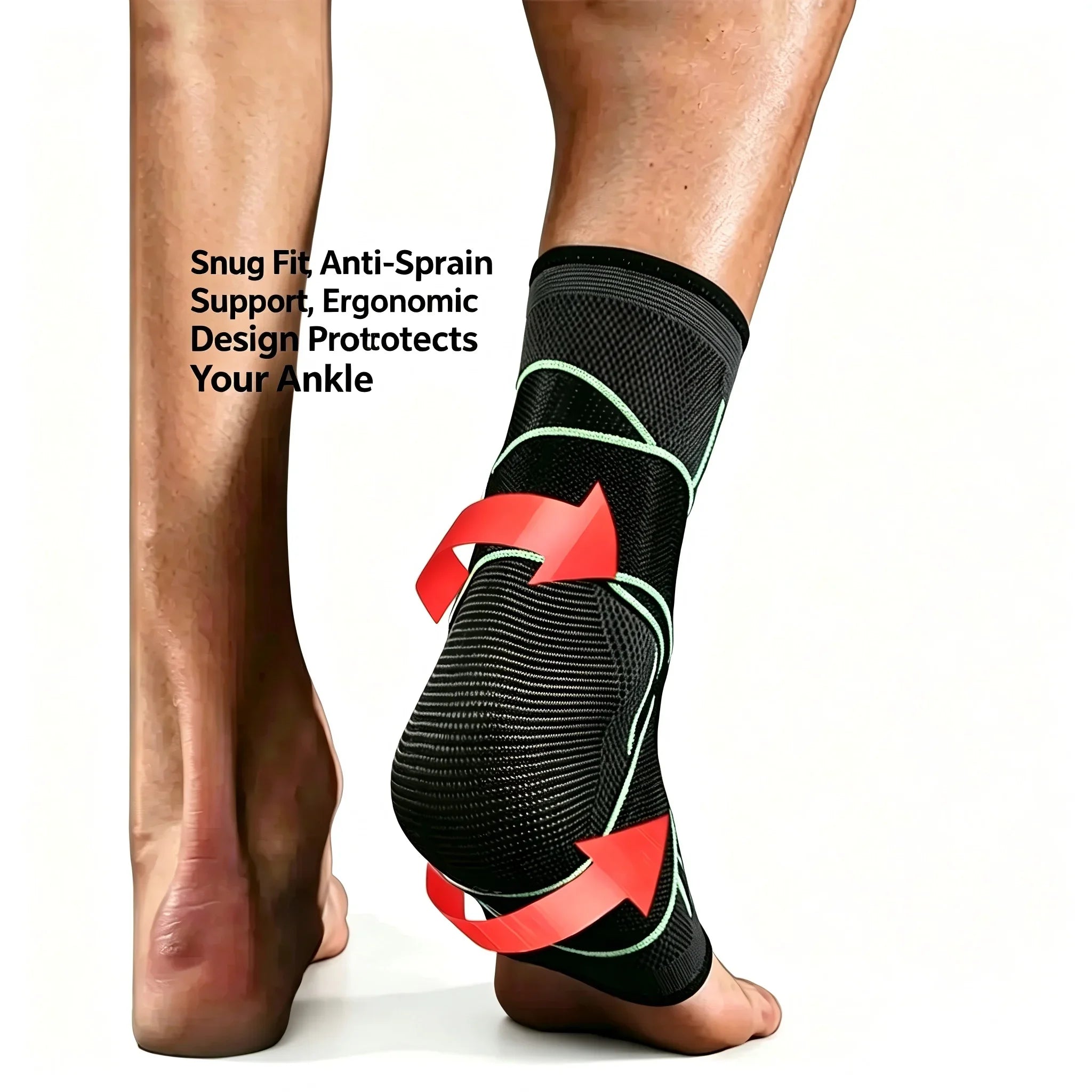 VBOSI Adjustable Compression Ankle Brace Support for Men Women, Breathable Sports Ankle Stabilizer for Basketball Running Sprain