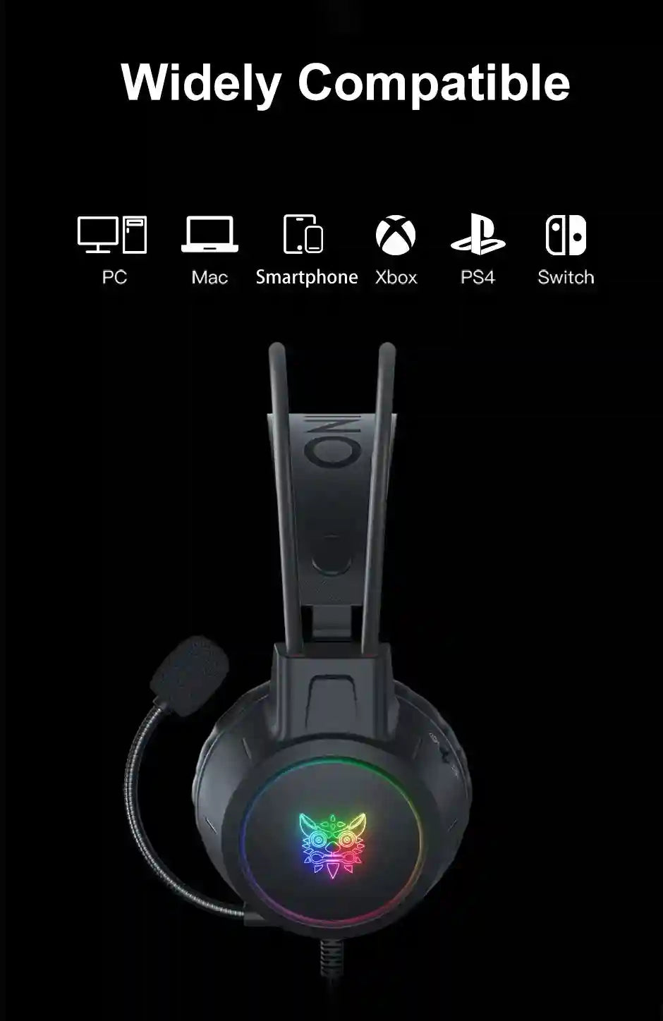 Pink Cat Ear Gaming Headset | Wireless Over-Ear Headphones with Mic Tidesmit