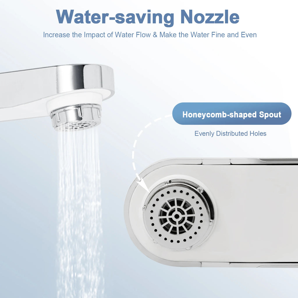 3000W Electric Kitchen Water Heater Tap Stainless Steel LED Digital Water Heater Faucet Heater With Universal Adapter Nozzle