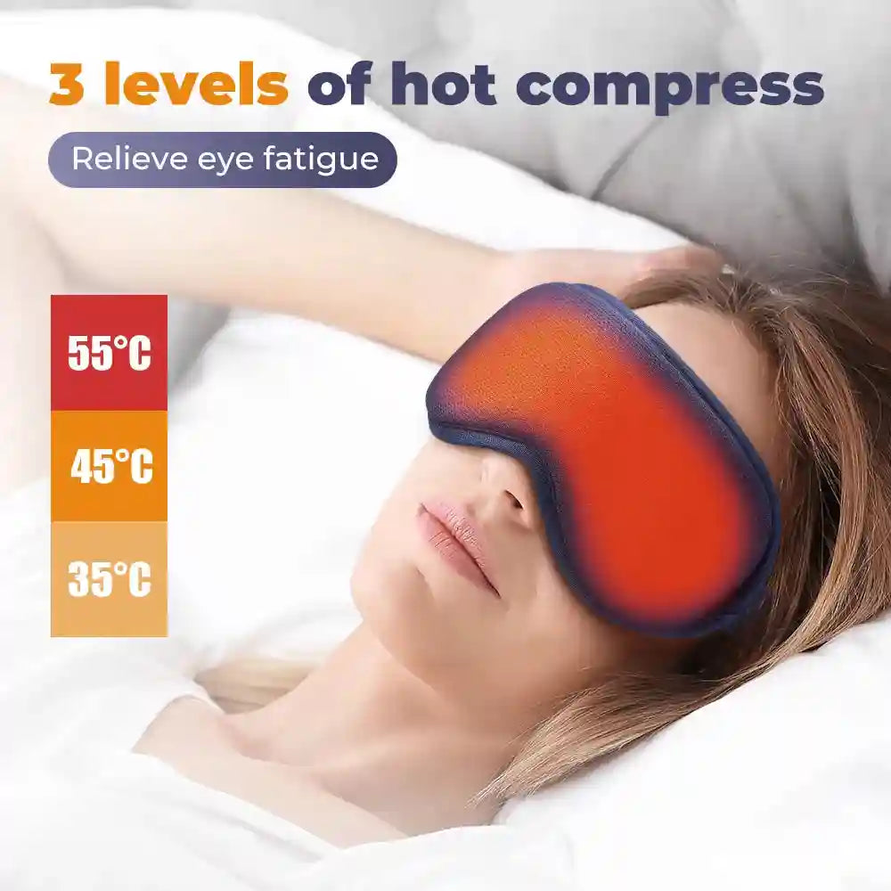 Heated Eye Massager with 3 Temp Levels - Rechargeable Blue Device Eye Massage Instrument Tidesmit