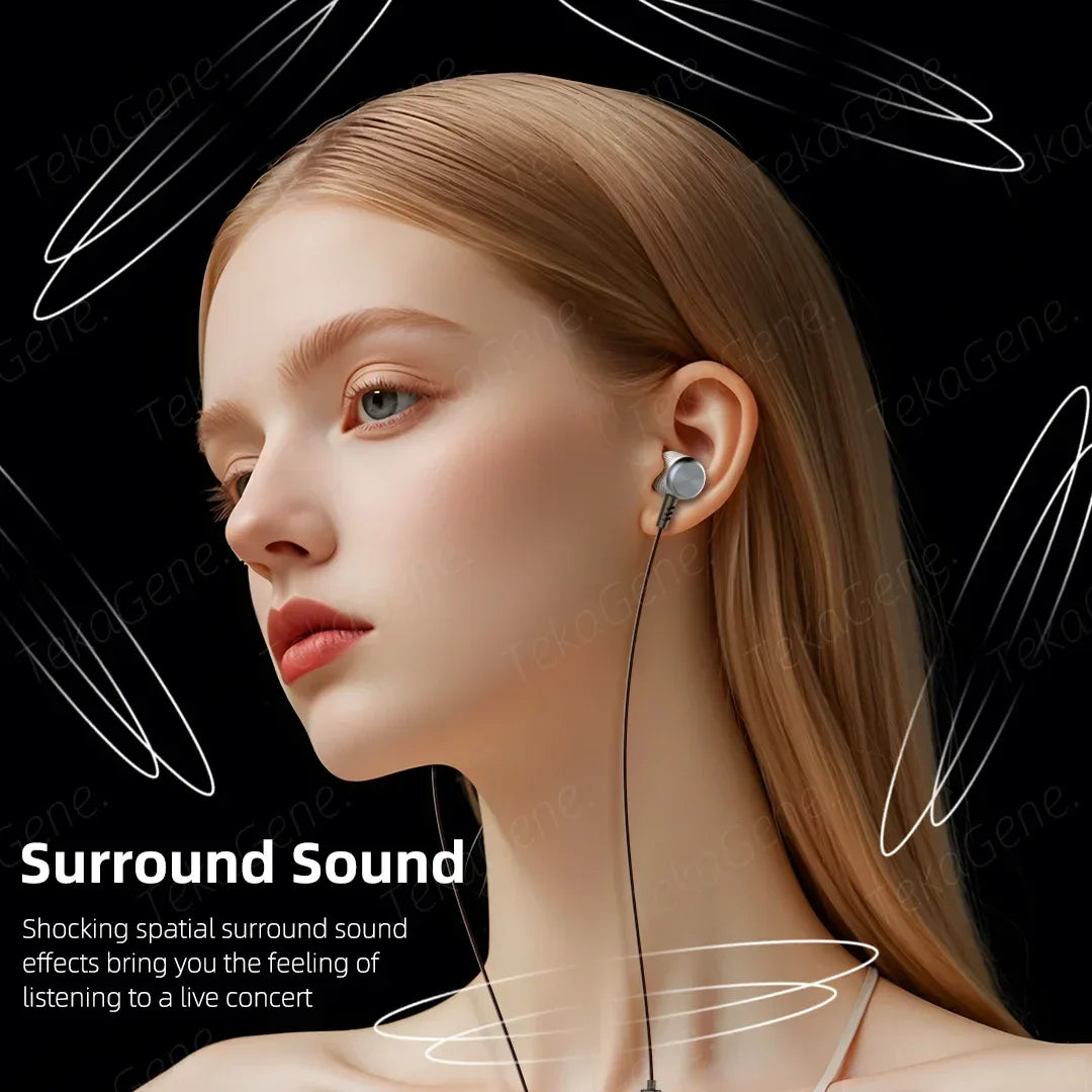 Wired Metal In-Ear Headphones with Mic by Tidesmit - 6 Variants Tidesmit