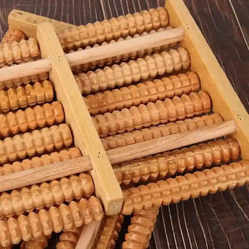 Wooden Foot Massager Roller | Deep Tissue Reflexology Tool Massage Roller Tidesmit