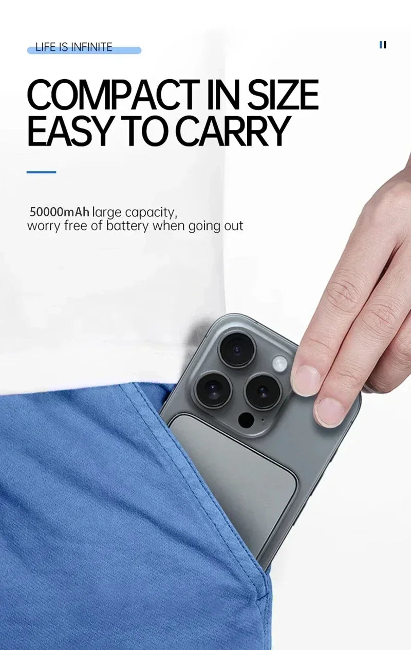 Magnetic Portable Charger 50000mAh - Fast Charging PD Power Bank Tidesmit