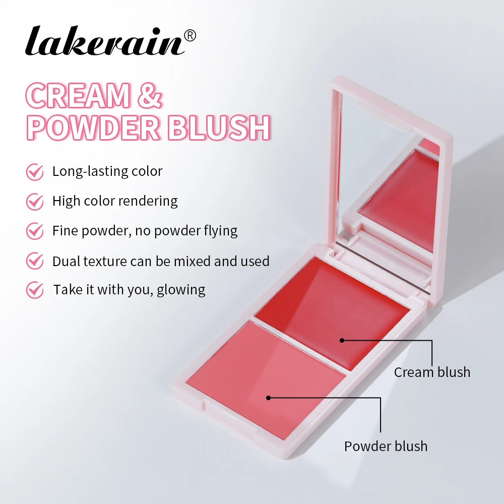 Tidesmit cream and powder blush palette shade swatch featuring long-lasting pigmented peach and pink makeup textures