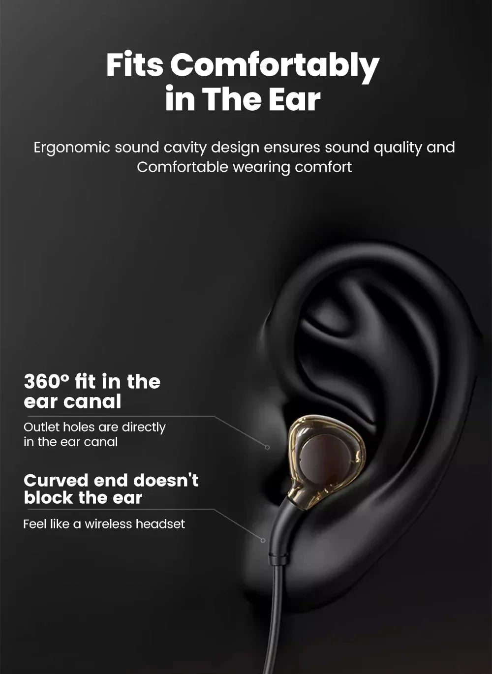 HiFi Wired Headphones with Microphone and Deep Bass by Tidesmit Tidesmit