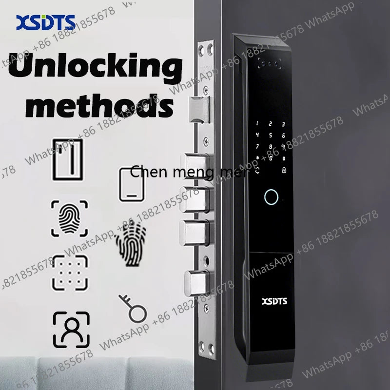 XSDTS TT-LOCK APP Voice Intercom Palmar vein Camera Smart Lock 3D Face Recognition Fingerprint Password Smart Door Lock