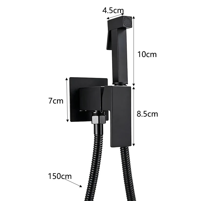 Wall Mounted Bidet Sprayer Kit with Hot and Cold Water,Handheld Toilet Spray Bidet Faucet, Adjustable Pressure Bathroom Cloth Diaper Sprayer for Personal Hygiene & Toilet Cleaning