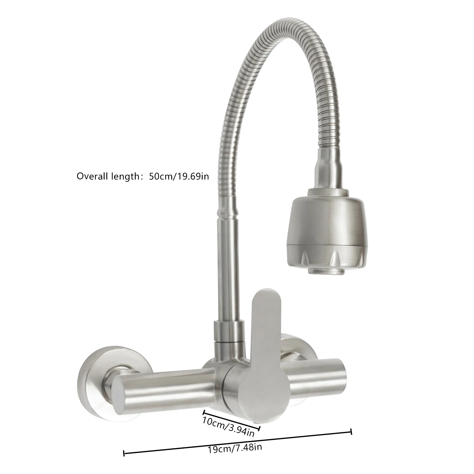 360° Rotatable Faucet with 2 Water Modes, Wall Mounted Kitchen Faucet, Hot and Cold Water Tap for Kitchen Bathroom