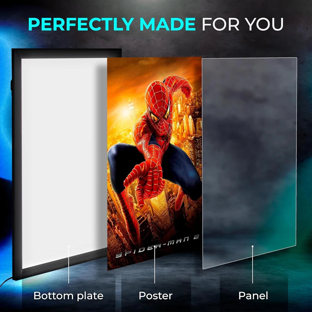 A1 A2 A3 A4 Ultra-thin Illustration LED Screen Poster Display Light Box Cafe Fast Food Menu Board Aluminum Frame Light Deco Lamp