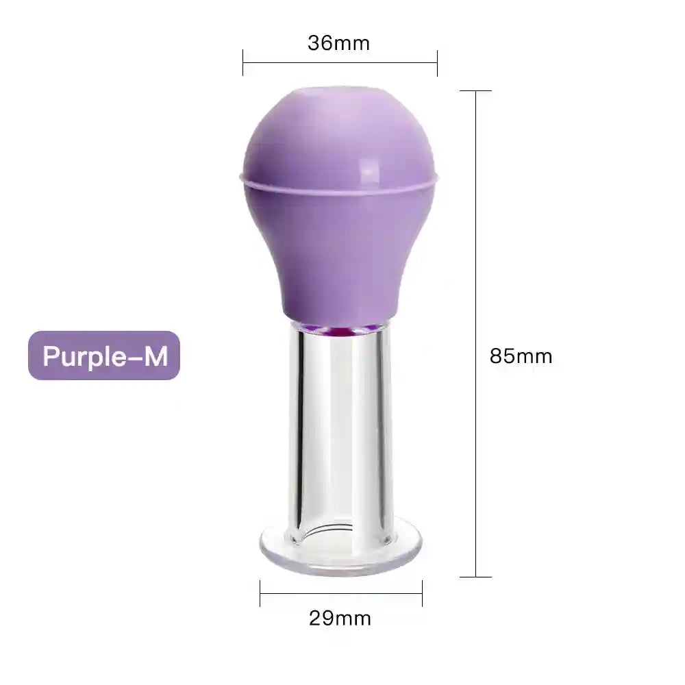 Purple vacuum facial massage cup for skin lifting, anti-cellulite therapy, and cupping, 85mm height.