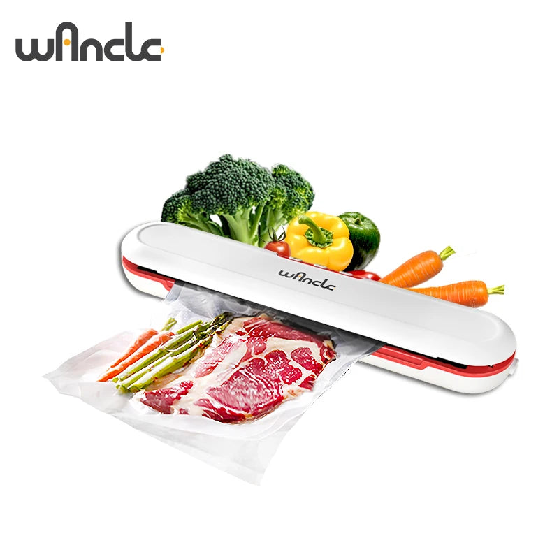 Wancle Food Vacuum Sealer 220V Electric Household Vacuum Packing Machine For Food Storage Manual Function With 10 Pcs Bags