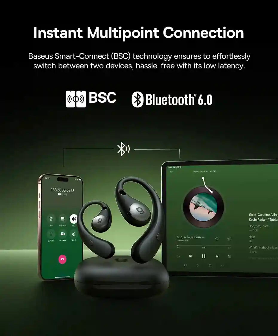 Wireless Sport Earbuds: Bluetooth 5.4 Hi-Res Open-Ear Headphones Tidesmit