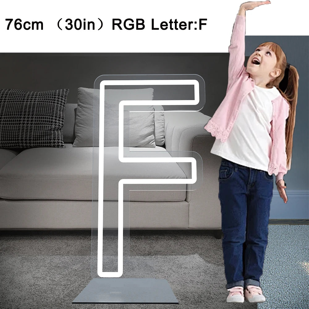 76cm Tall LED Alphabet Light Up Letters for Professional Event Decor 76cm F White Tidesmit