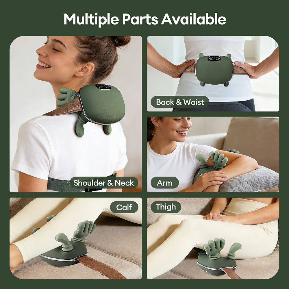 Electric Neck & Shoulder Massager | Deep Tissue Heat Therapy | Green Body Shaping Massage Equipment Tidesmit