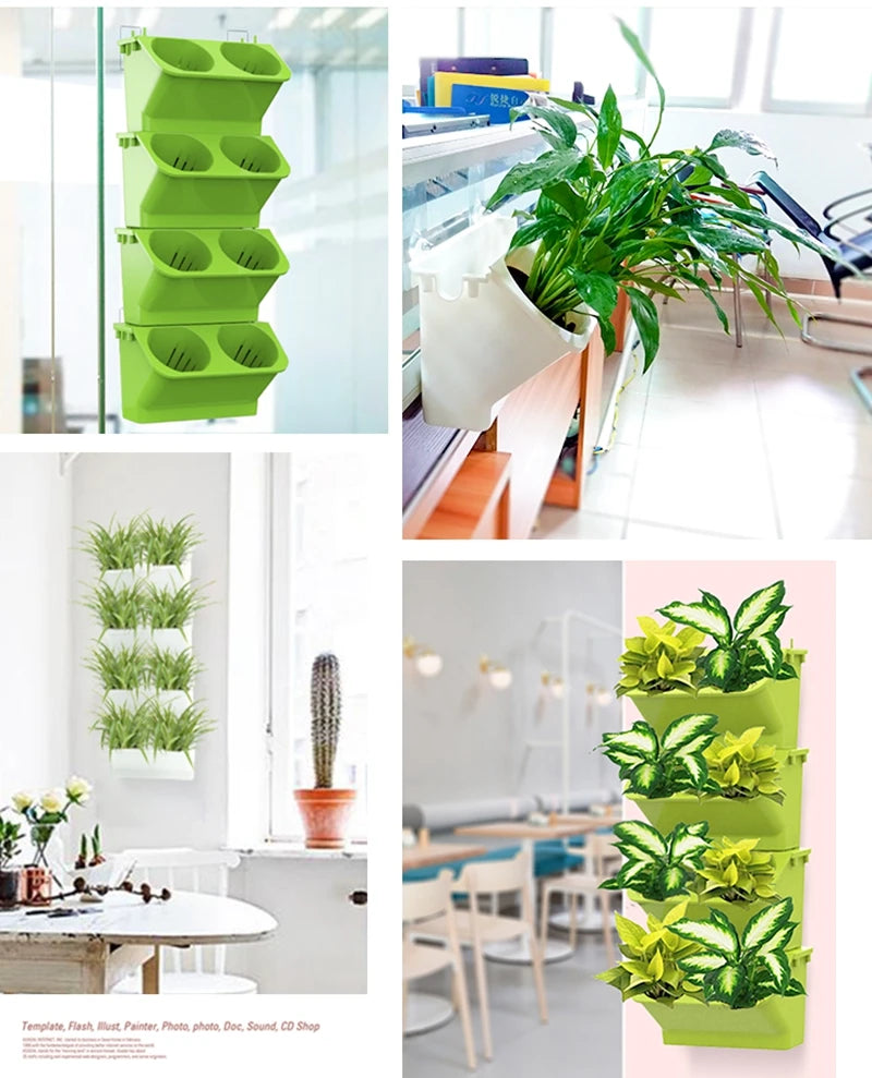 Plant Wall Flowerpot Modular Vertical Greening Basin Stackable Combination Wall Hanging Planter Flower Pots Garden Decoration