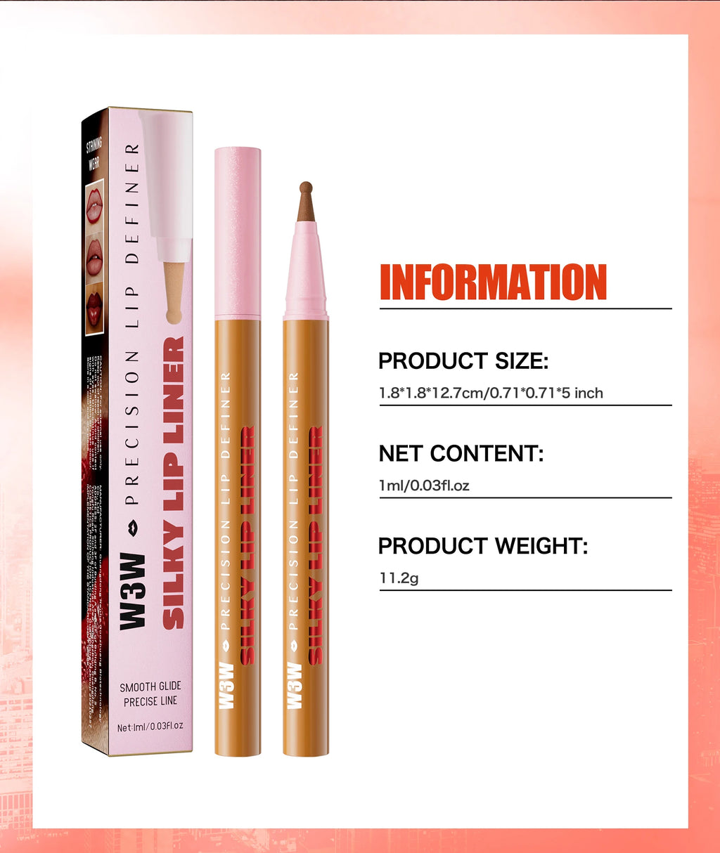 Waterproof liquid matte lip liner pen with box, precision tip for smooth, long-lasting lip makeup application.