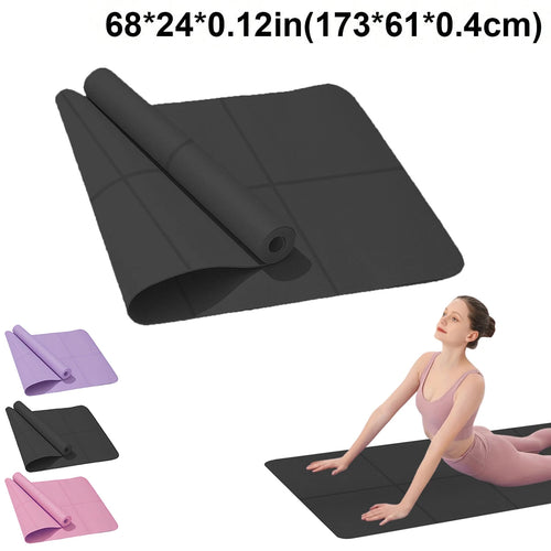 4mm thick EVA yoga mat, smart yoga mats for Pilates and fitness, black non-slip exercise mat, product view.