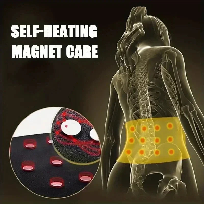 Back Massage Belt with 20 Magnets - Adjustable Waist Support (Black) Back Massage Instrument Tidesmit