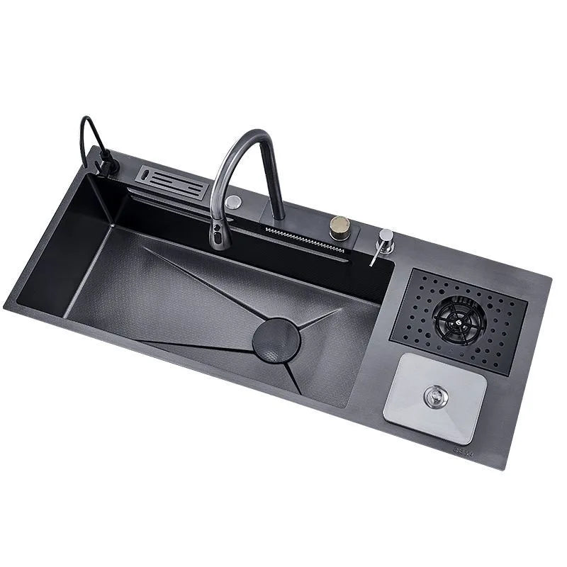 Flying RainWaterfall Sink Stainless Steel Large Big Single Garbage Can Waste Sink Kitchen Household Washbasin Handmade Sinks