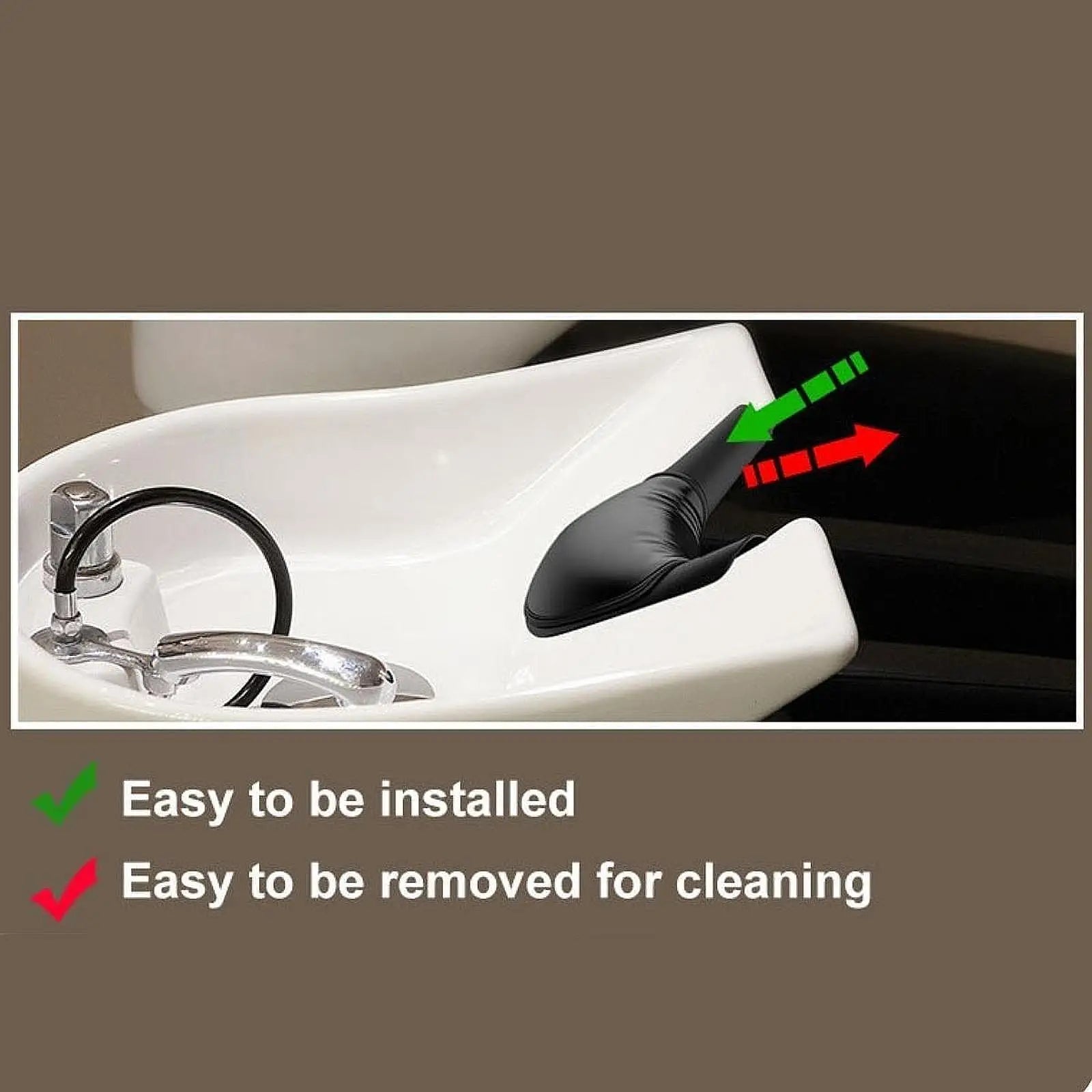 Shampoo Bowl Neck Rest Cushion - Soft Silicone Hair Wash Mat (Black) Massage Chairs Tidesmit