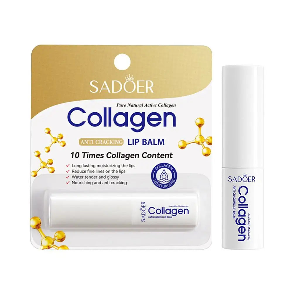 Collagen Lip Balm for Dry Lips - Deep Moisturizing Treatment by Tidesmit Lip Care 1PCS Tidesmit