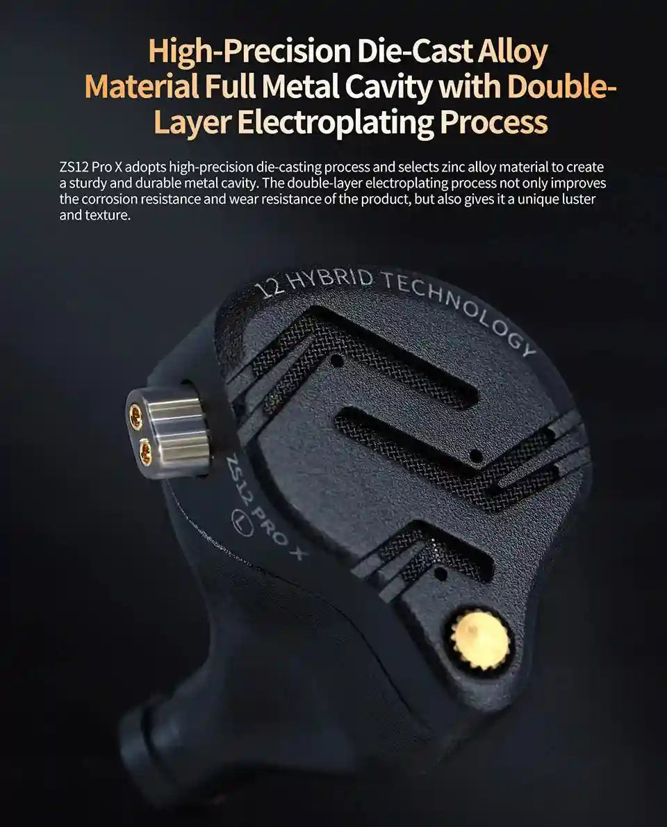 KZ ZS12 PRO X Hybrid IEMs with 1DD+5BA Drivers for Precision Audio Tidesmit