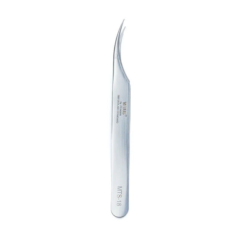 Eyelash Extension Tweezers: Precision Stainless Steel Pro Tools False Eyelashes MTS-18 Tidesmit