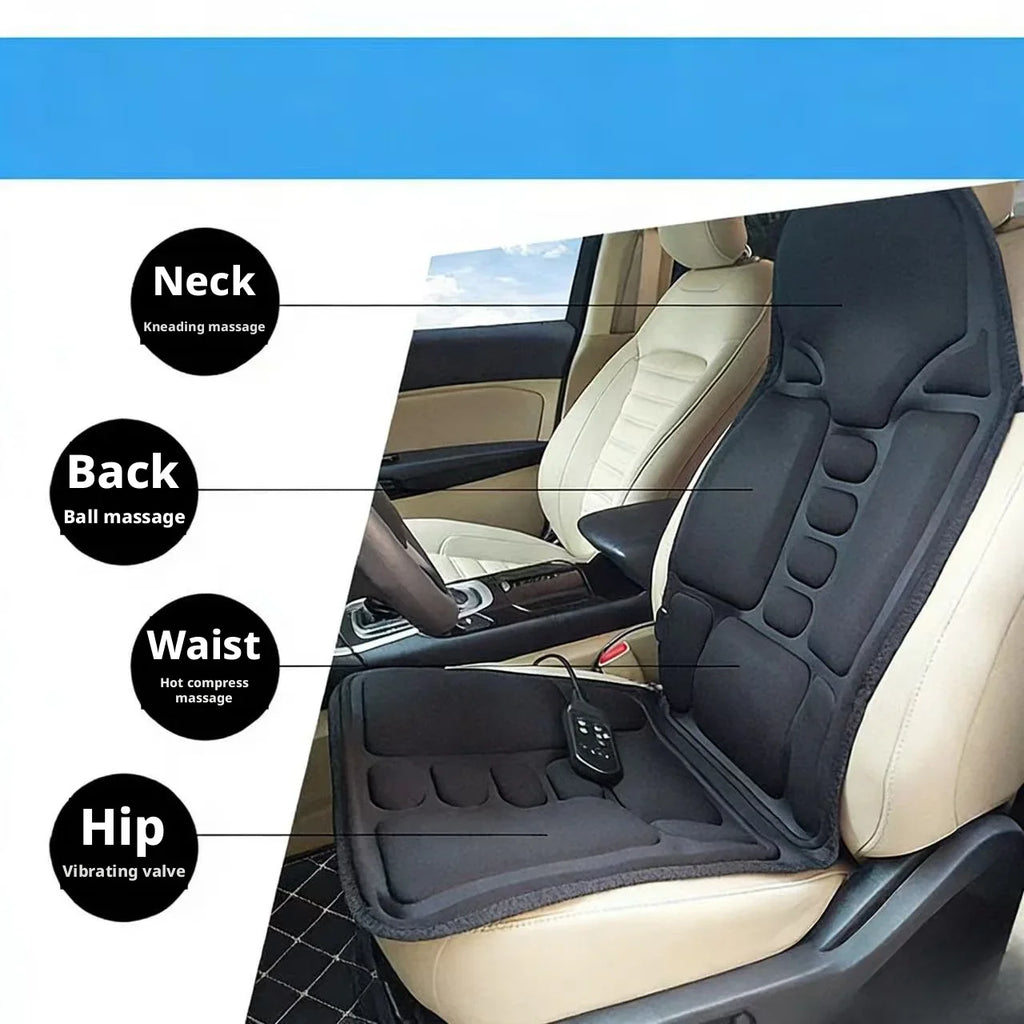 Heated Massage Cushion: Electric Massager for Neck and Back - Black Massage Cushion Tidesmit