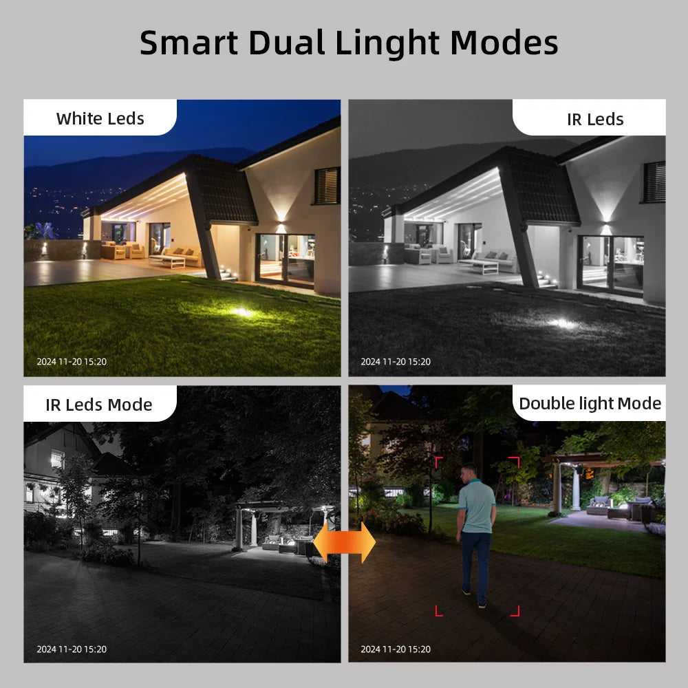 TreGear 8MP 4K PTZ Wifi Camera with Dual Lens Dual Screens AI Human Detection Wireless Outdoor CCTV Security IP Camera ICSEE App