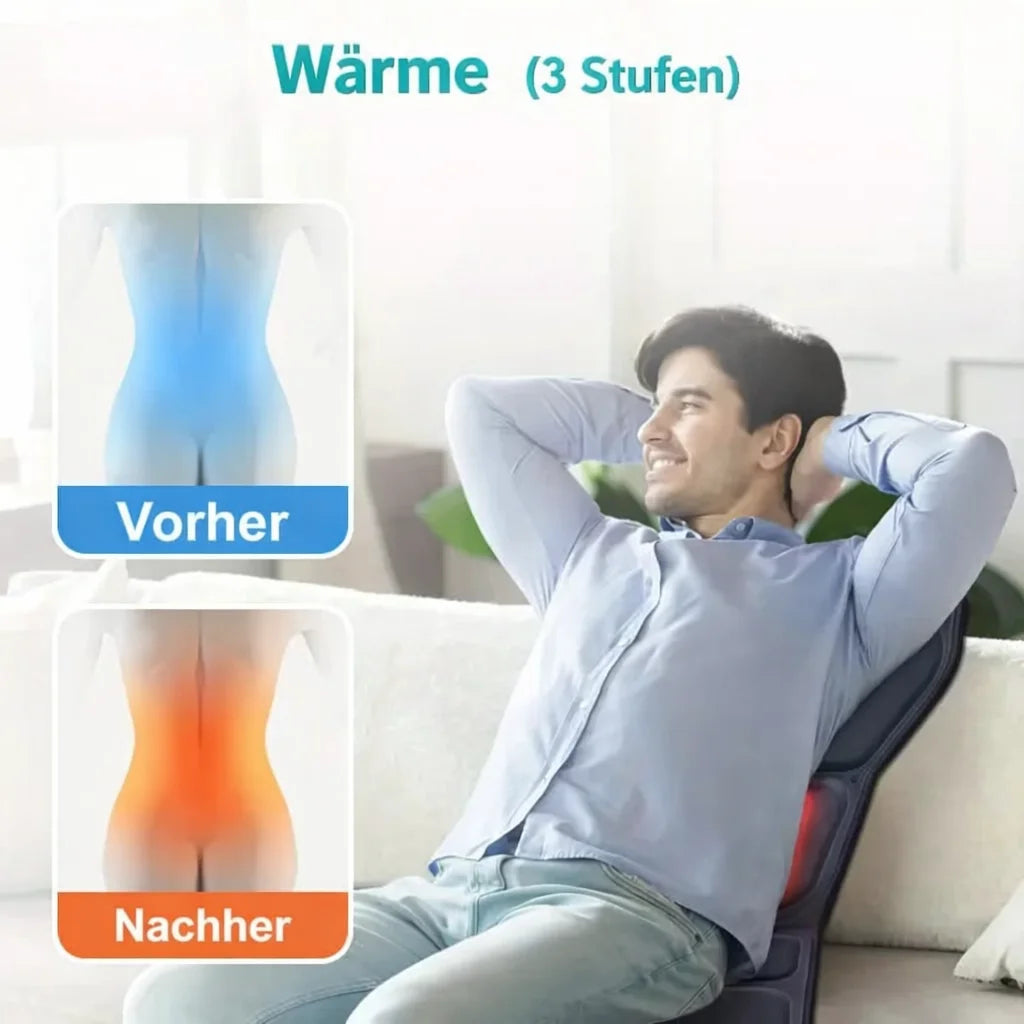 Massage Seat Cushion with Heat & Vibration - Portable Muscle Relief Massage Cushion Tidesmit