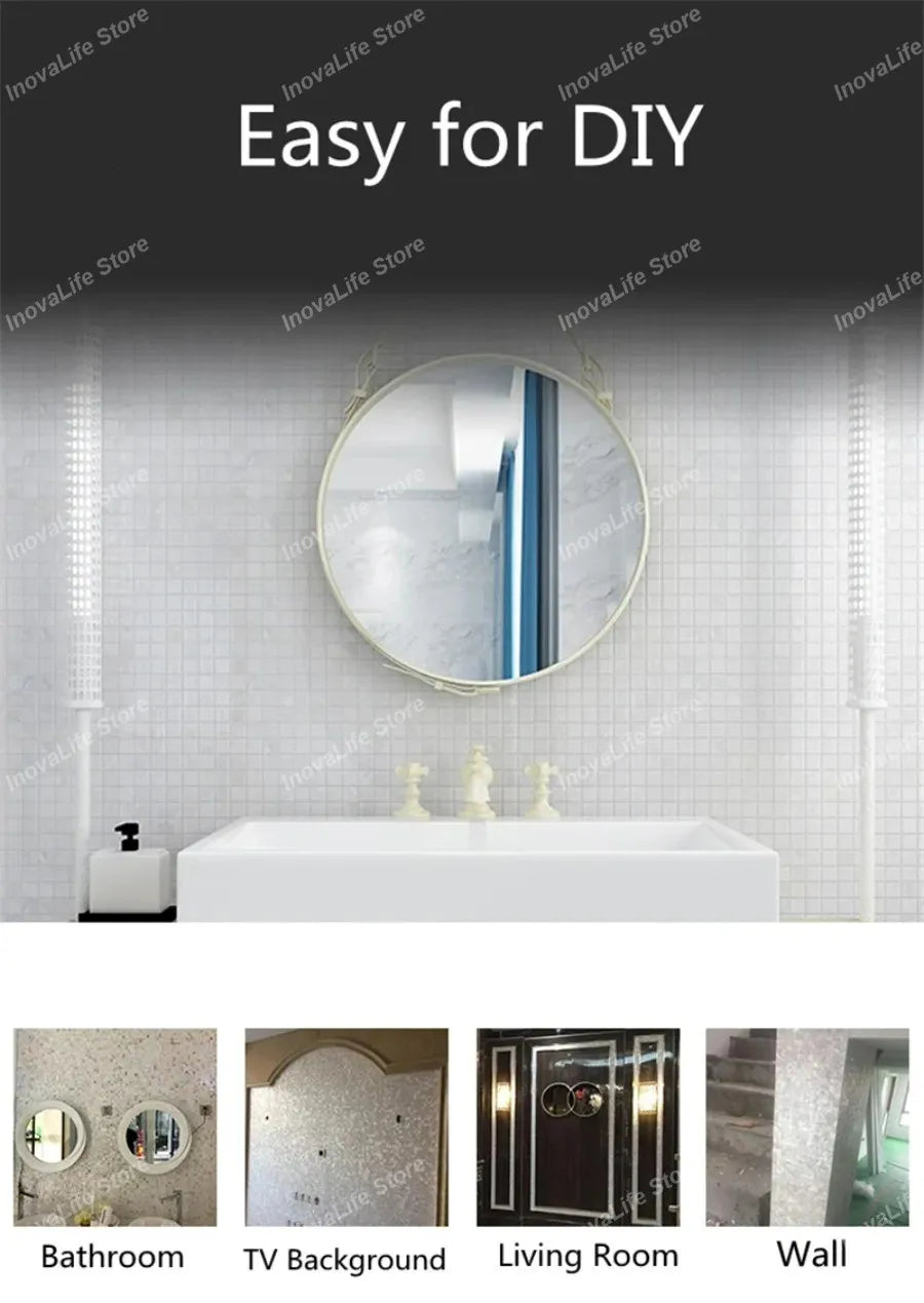 30x30CM Natural Shell Mosaic Tiles Sheet Mother of Pearl Wallpaper Tile Sticker Kitchen Backsplash Bathroom Shower Decorative