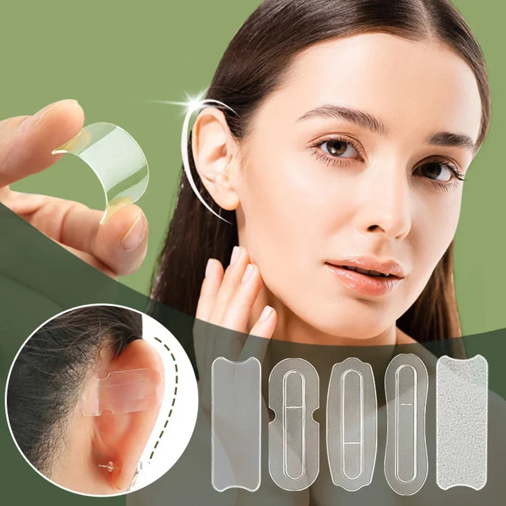 5sheets Elf Ear Support Stickers Invisible Ear Corrector Earlobe Support Patches Elf Ear Makeup V-Face Stickers Easy Use