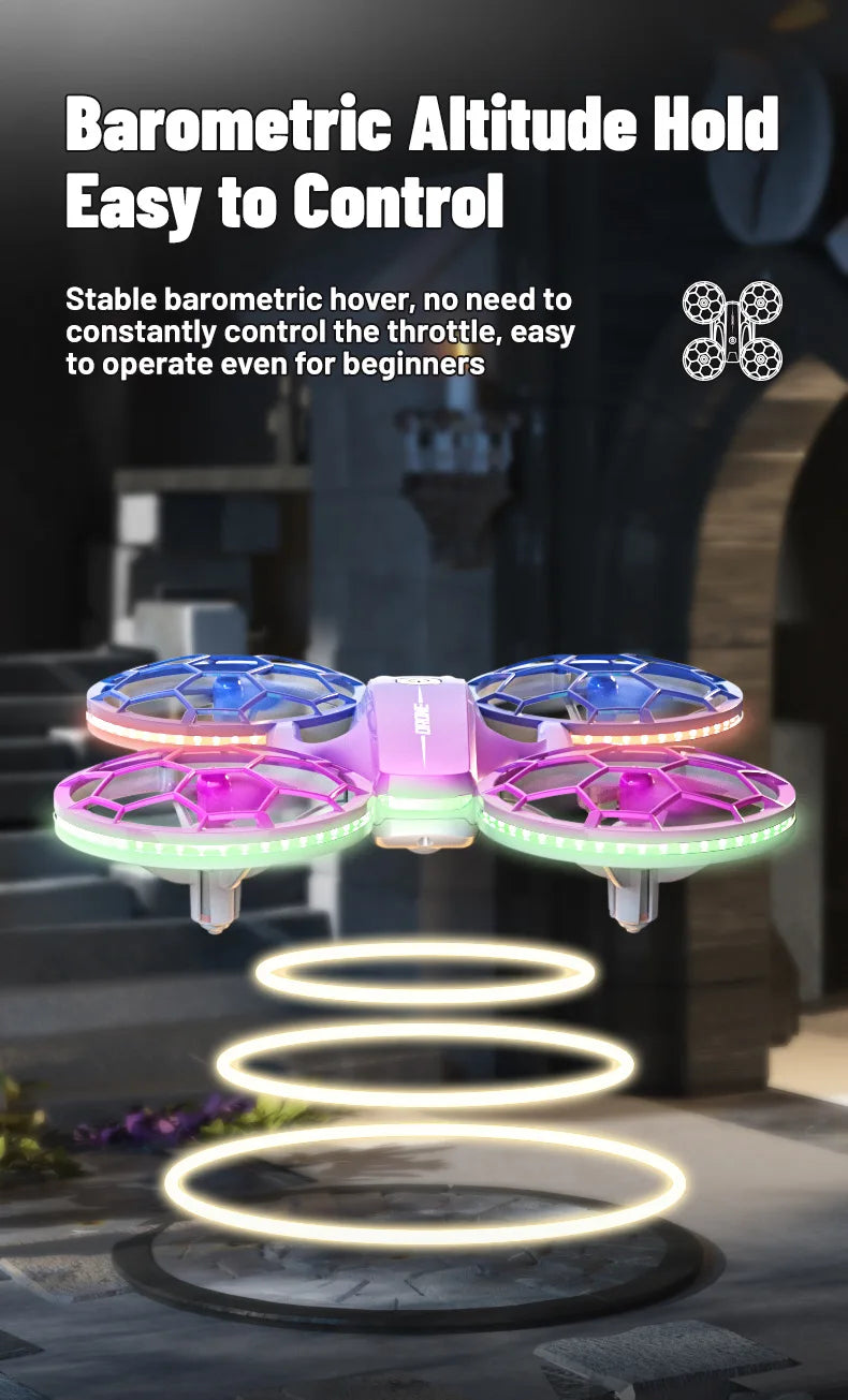 Mini RC Drone for Kids - UFO LED Beginner Drone with Obstacle Avoidance Tidesmit