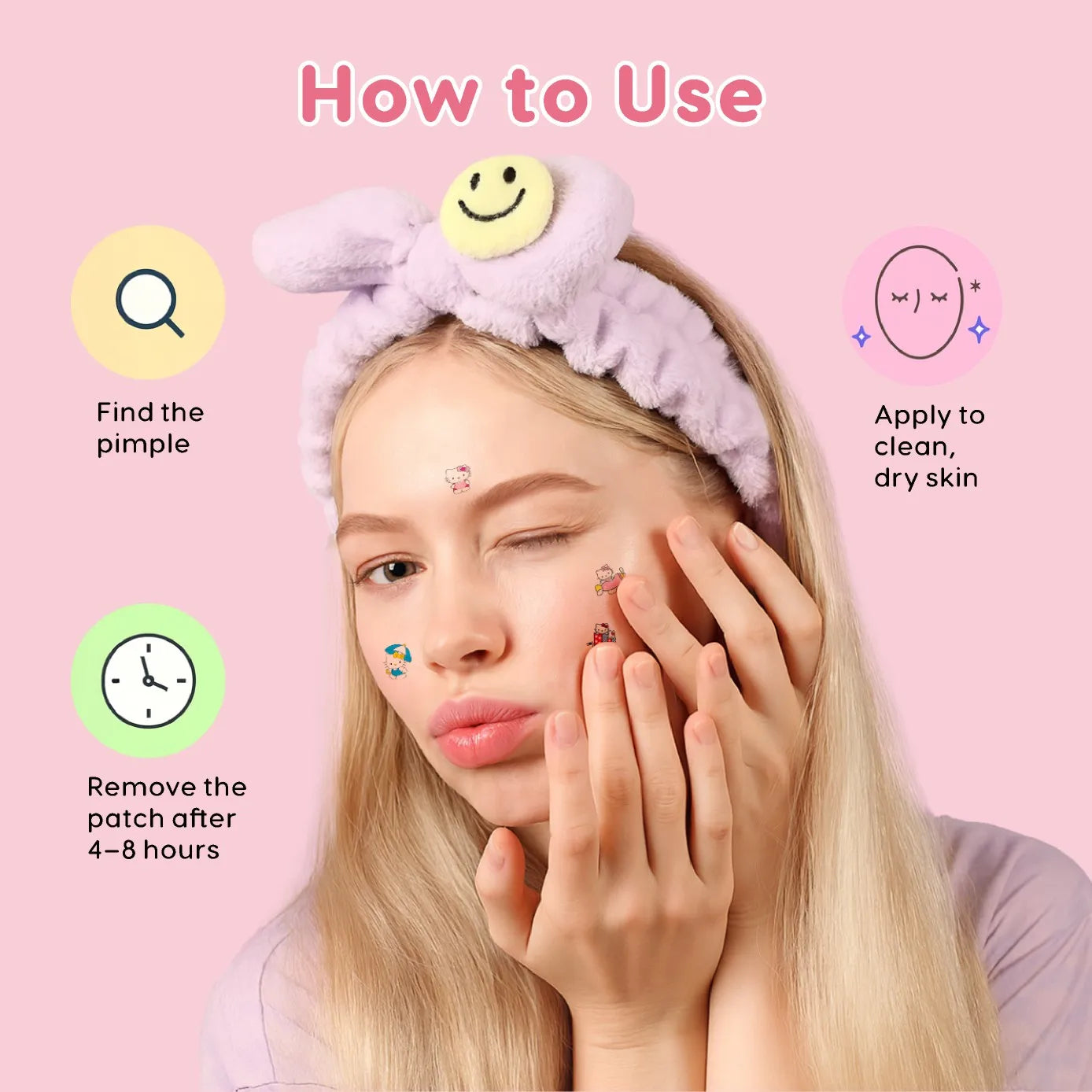 Acne patches, acne stickers, facial acne patches, concealer, concealer stickers 125PCS hello kitty