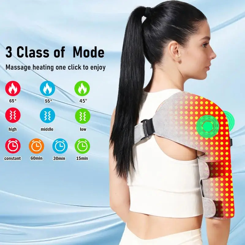 Electric Shoulder Heating Pad with Vibration Massage | Tidesmit Relaxation Treatment Tidesmit