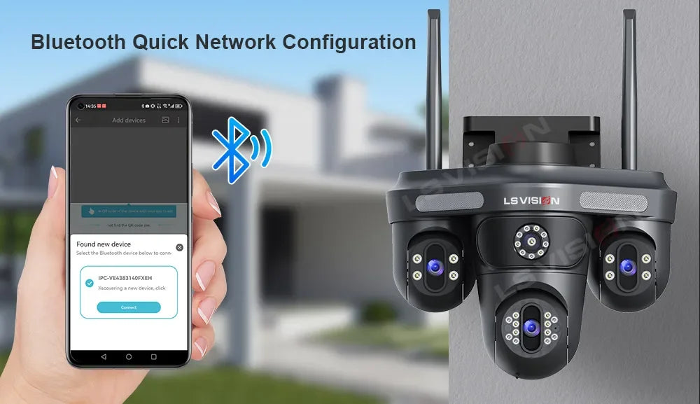 LS VISION 35MP WiFi IP Camera 7 Lens 10X Zoom Outdoor 3PTZ 360° Surveillance Security Camera Smart Home Ai Tracking CCTV Cam