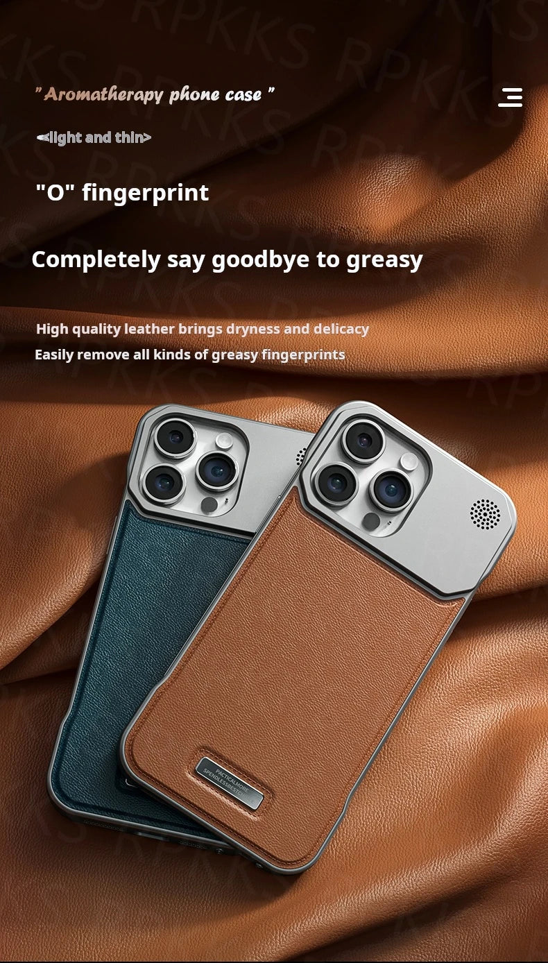 iPhone 15 Leather Aromatherapy Case with Magnetic MagSafe Protection Tidesmit